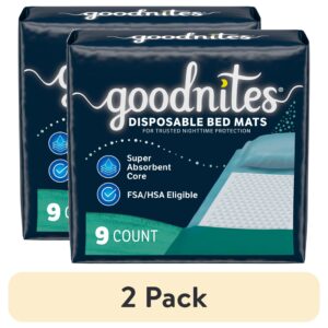 (2 pack) GGFUNY Disposable Bed Pads for Bedwetting, 2.4 x 2.8 ft, 9 Ct