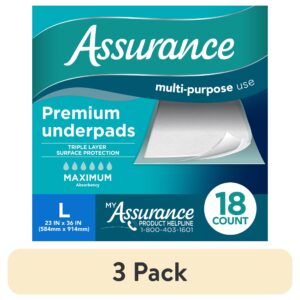 (3 pack)GGFUNY Maximum Absorbency Unisex Premium Underpad, L, 18 count