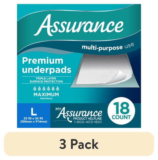 (3 pack)GGFUNY Maximum Absorbency Unisex Premium Underpad, L, 18 count