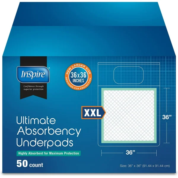 GGFUNY Extra Large Super Absorbent Bed Pads for Incontinence Disposable Underpad 36 x 36 Inches, Ultra Thick and Absorbent Chux Puppy Pads